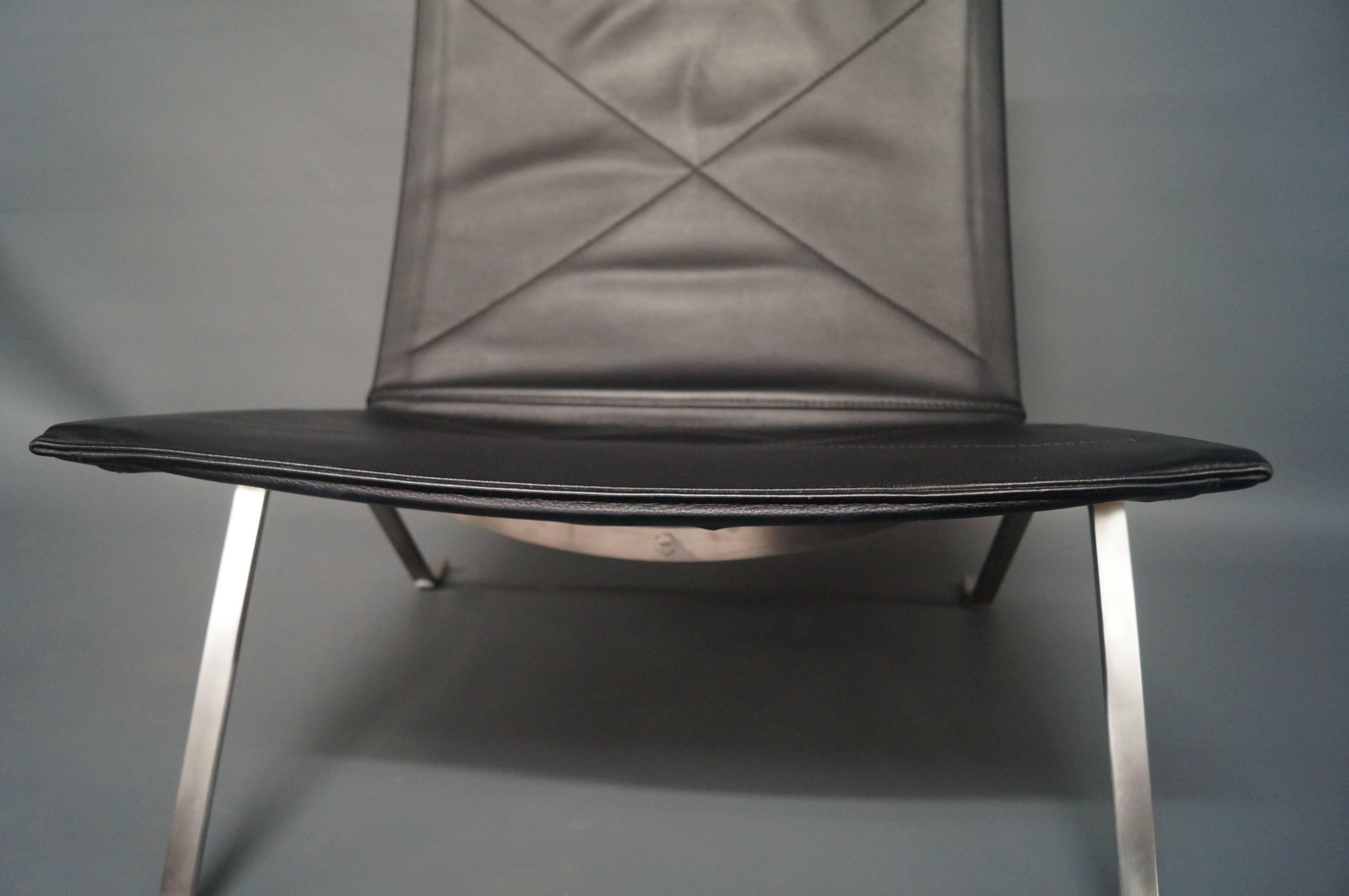 Danish PK22 in Black Classic Leather by Poul Kjaerholm and Fritz Hansen, 2008