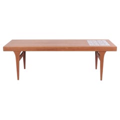 Johannes Andersen Teak Coffee Table with Inset Ceramic Tiles Danish Design