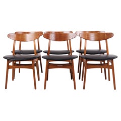 Hans J. Wegner Set of 6 CH30 Dining Chairs for Carl Hansen & Søn 1950s–60s