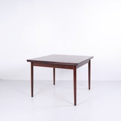 Square Rosewood Dining Table with Dutch Extension from the 1960s