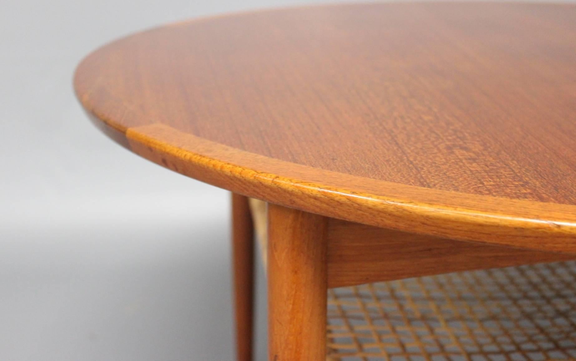 Coffee Table in Teak with Cord Shelf by Møbelintarsia, 1960s In Good Condition In Lejre, DK