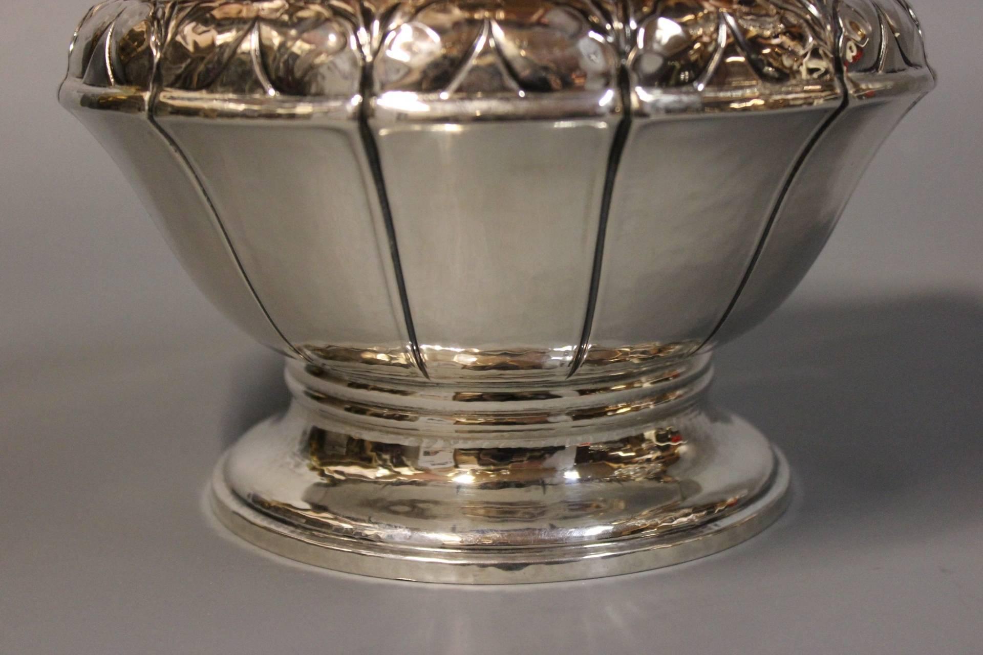 20th Century Large Centerpiece Beautifully Decorated in Hallmarked Silver Stamped Christian F
