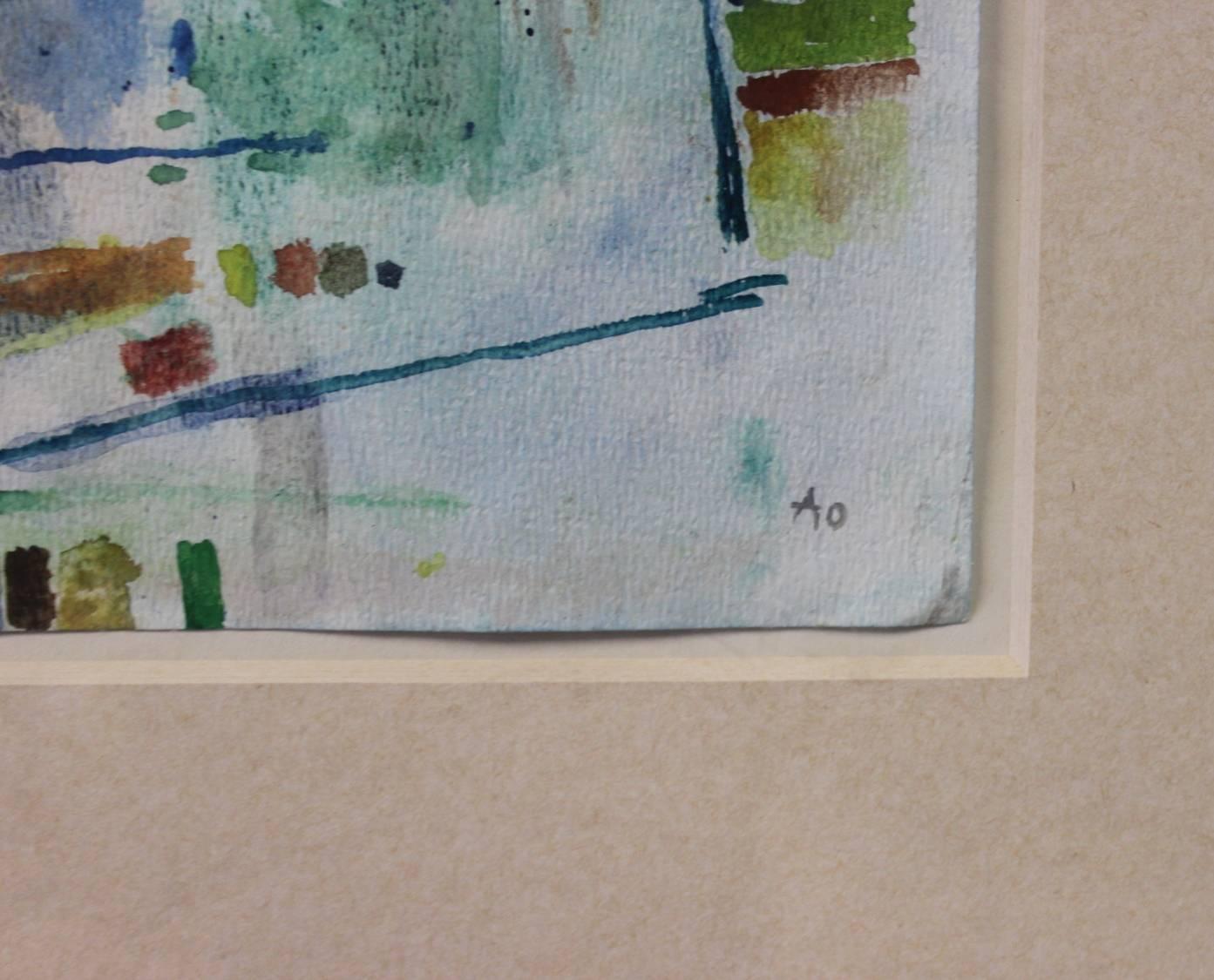 Danish Watercolour in Beautiful Colours by Annette Olsen, 1994 For Sale