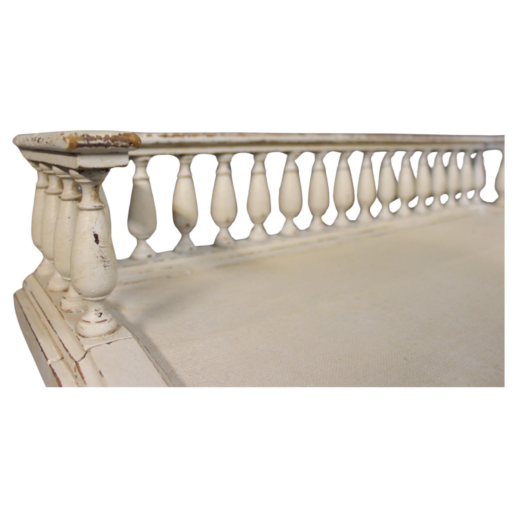 Wood Writing Desk In Gustavian Style Painted In Grey From 1840s For Sale