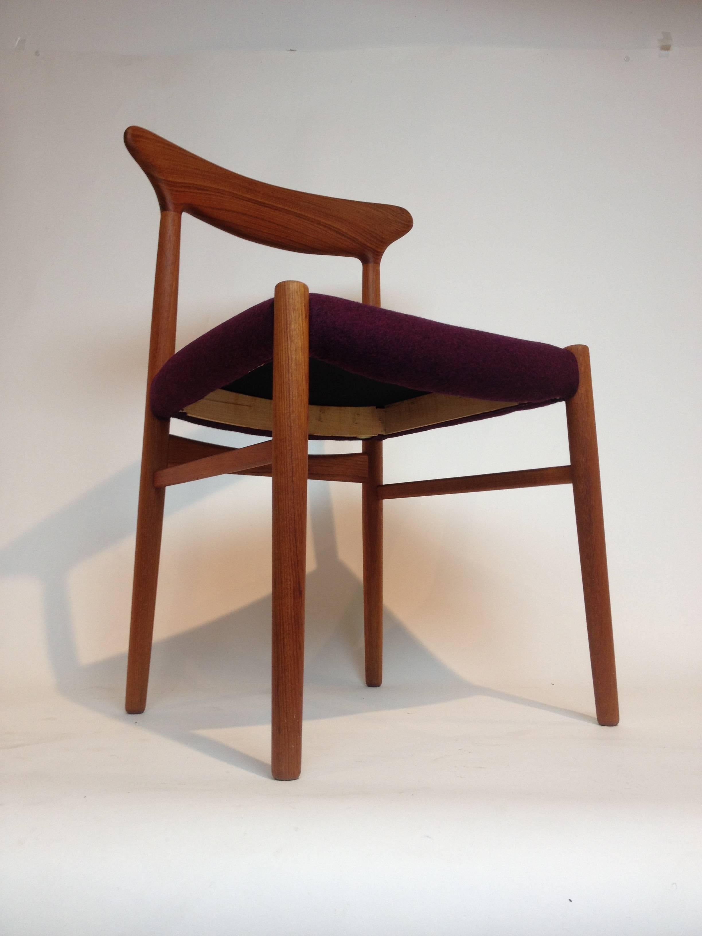 Mid-Century Modern Teak Dining or Occasional Chair by Dyrlund, Denmark  1