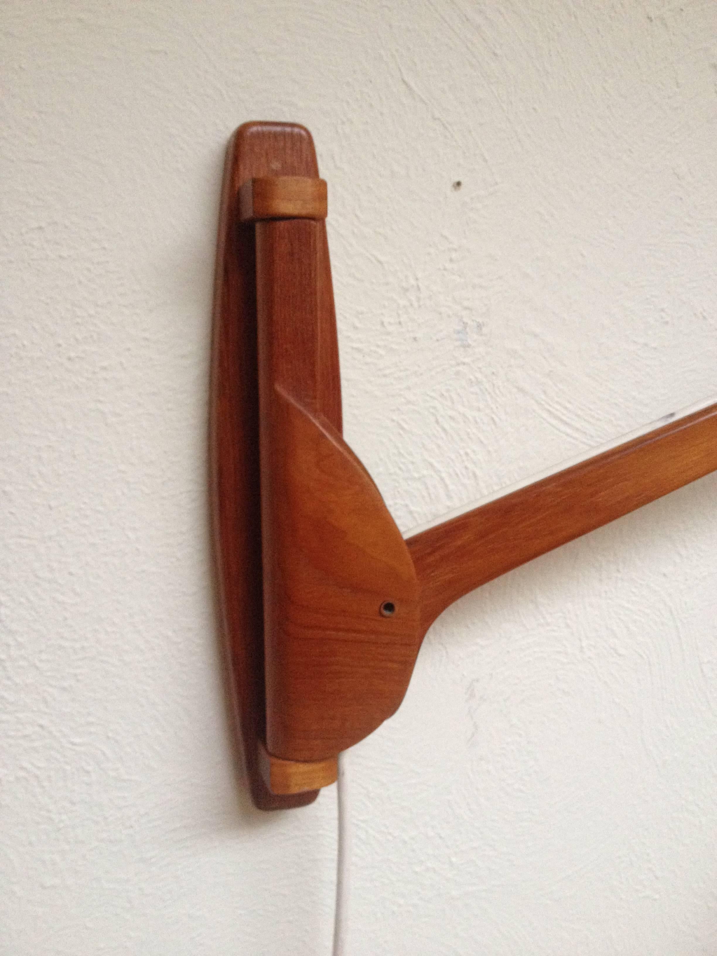Fiberglass Mid-Century Modern Teak Wall Light with Lotte Bostlund Shade