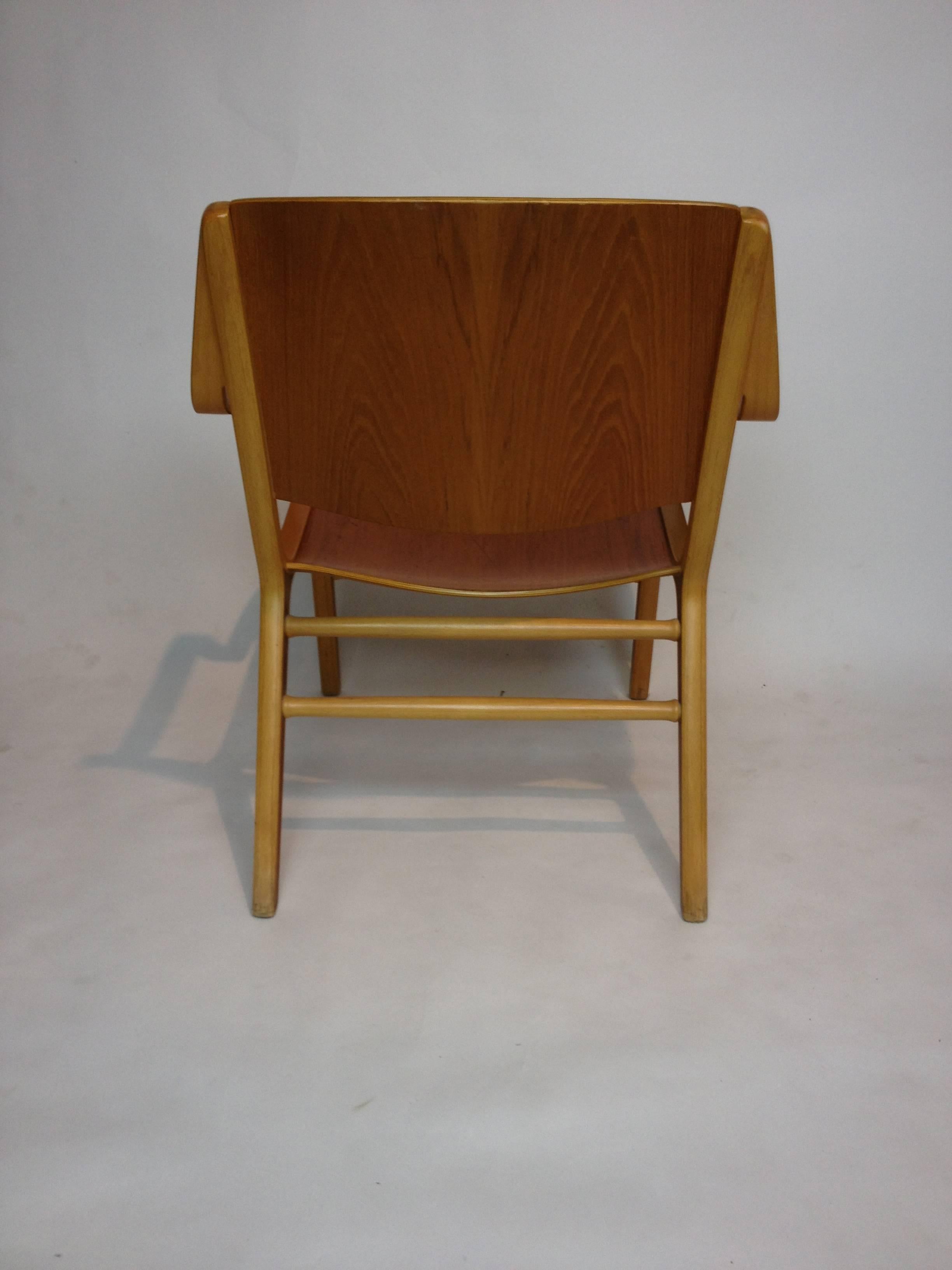 Danish 1950s Ax Chair Designed by Peter Hvidt & Orla Molgaard-Nielsen for Fritz Hansen For Sale