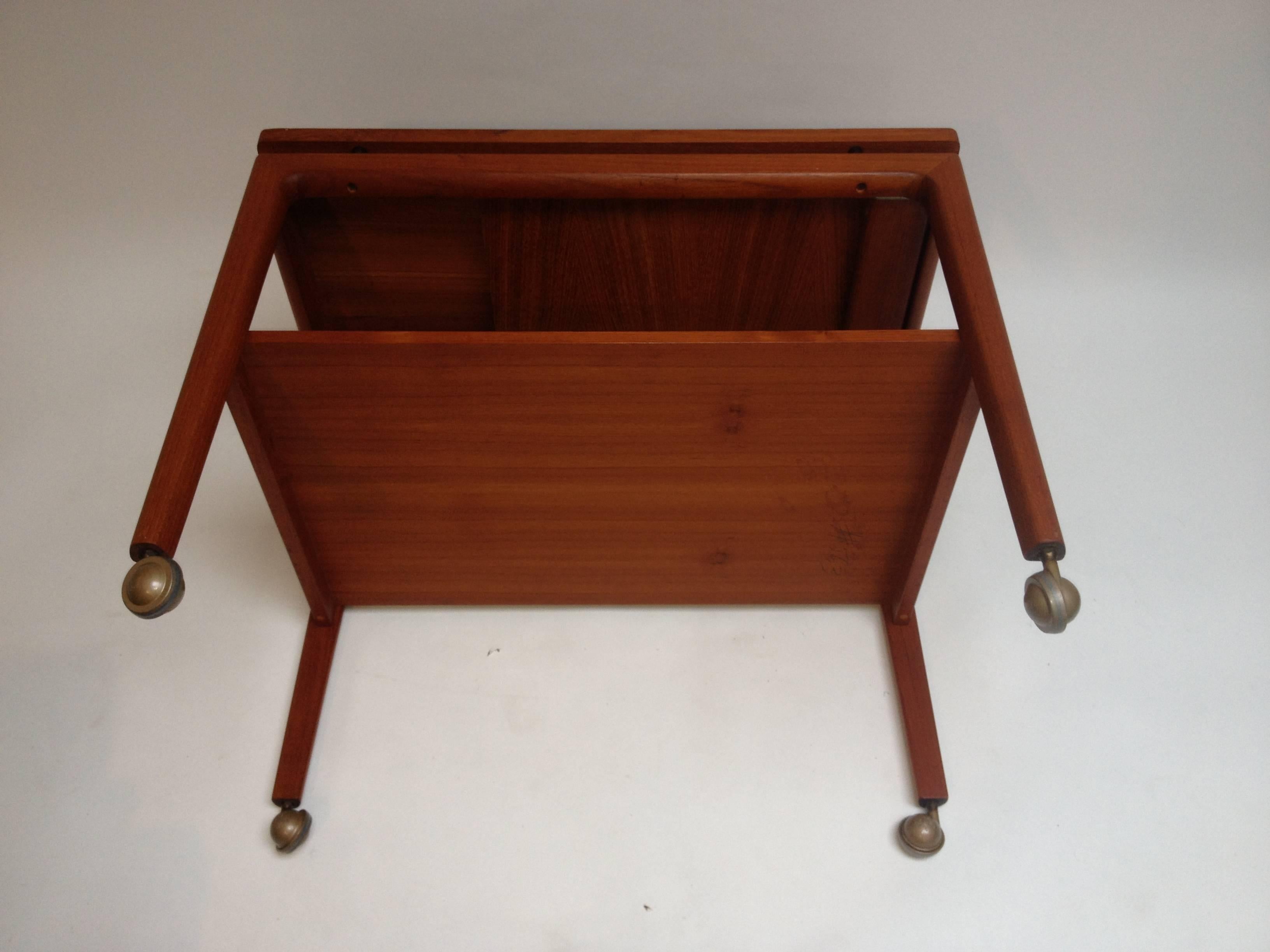 Fabulous 1960s Teak Bar Cart by France and Son, Denmark In Good Condition In Victoria, British Columbia