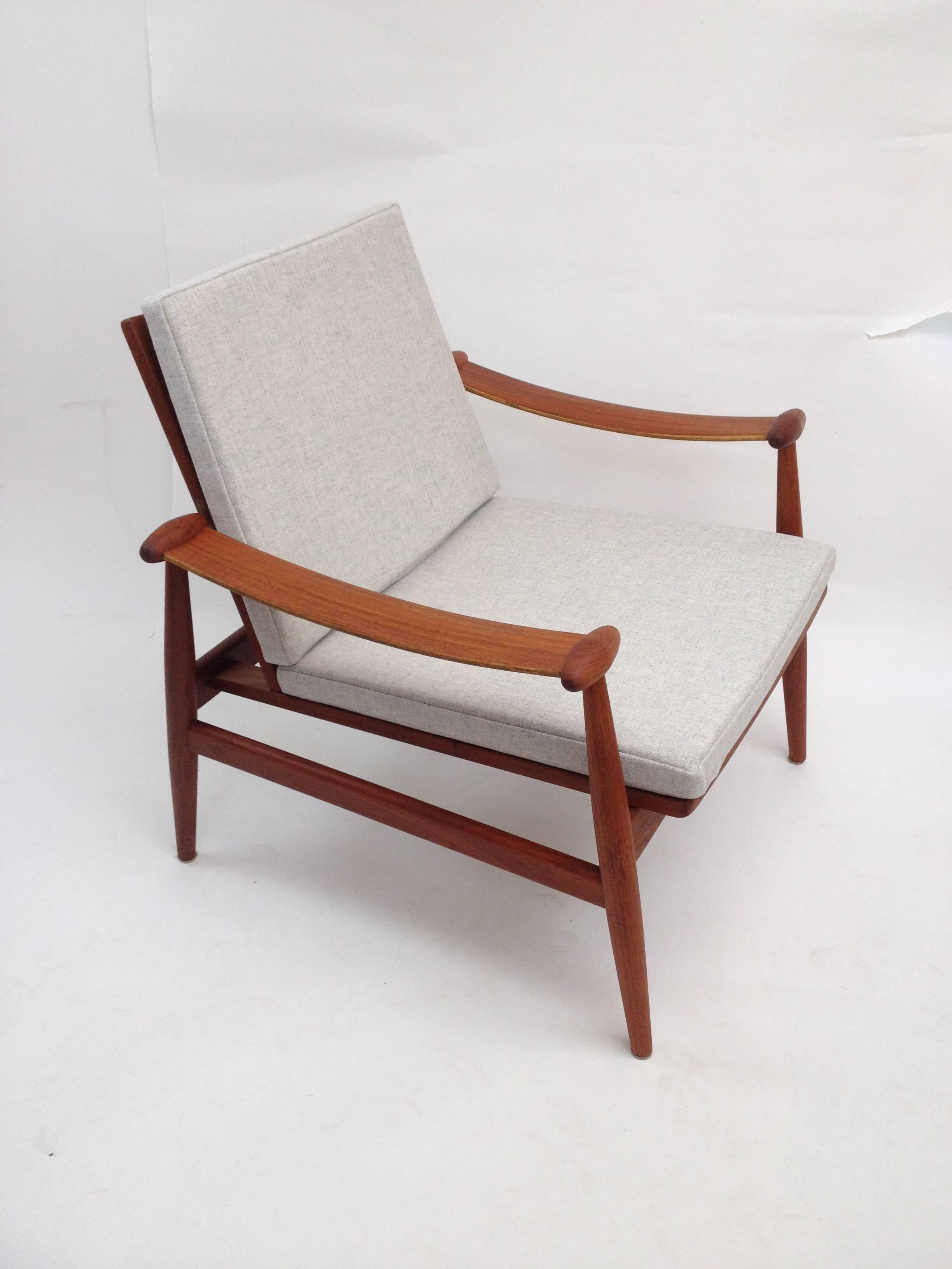 Mid-20th Century 1950s Danish Teak Easy Chair Designed by Finn Juhl for France & Daverkosen For Sale