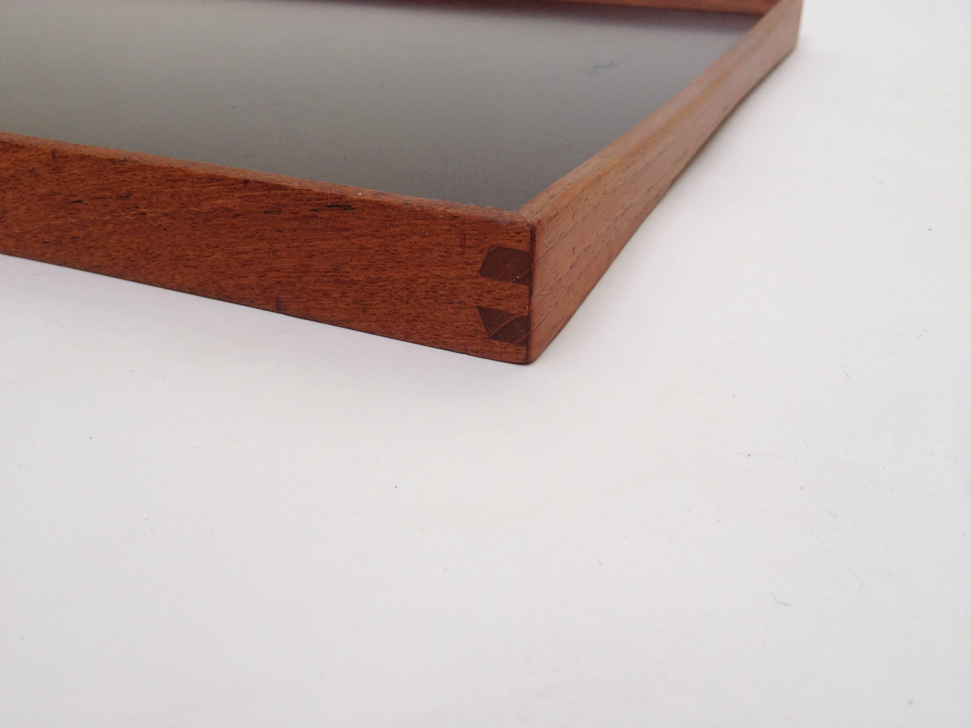 Danish Mid-Century Modern Teak Framed Reversible Tray by Designer Finn Juhl