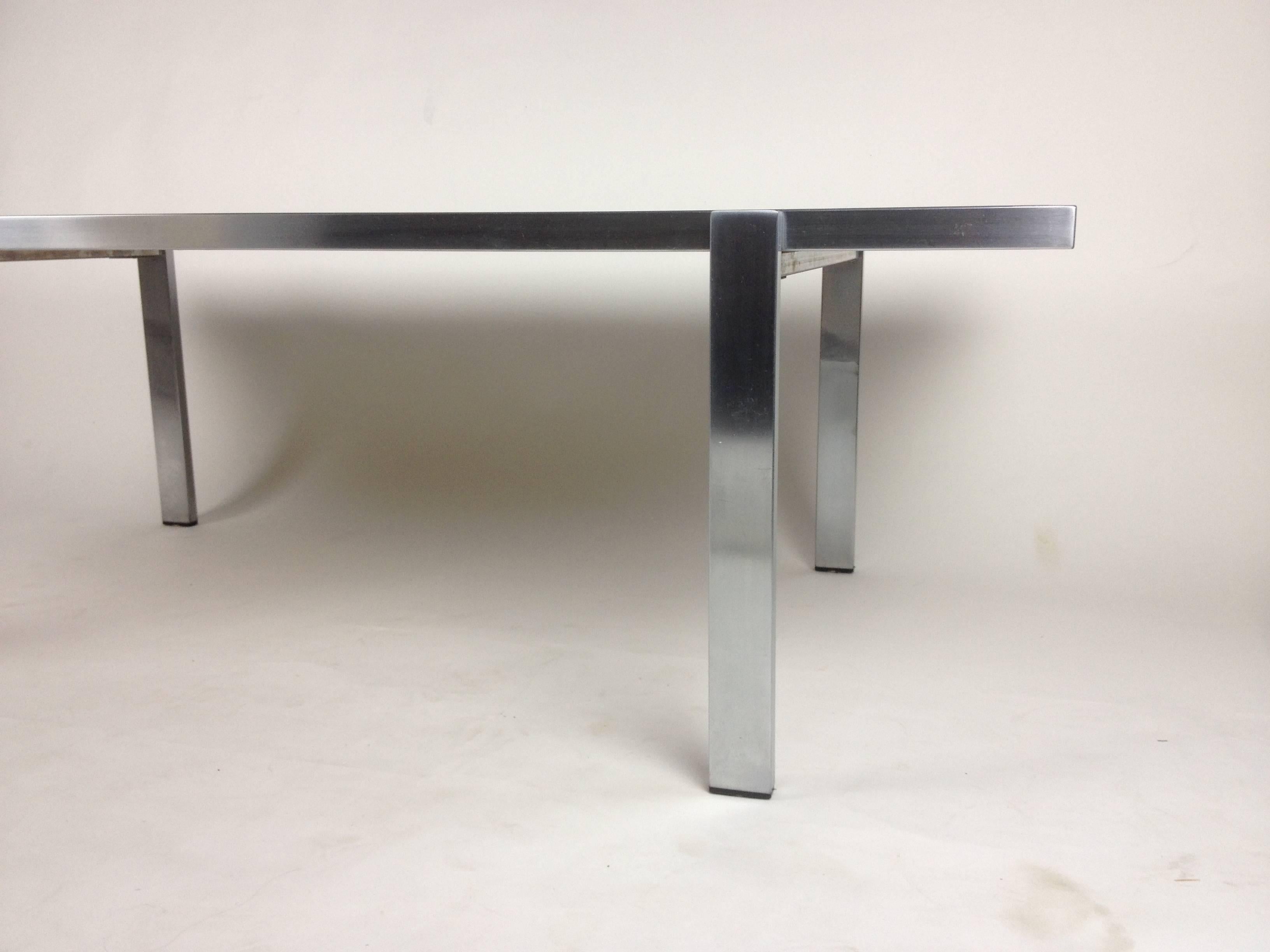 Scandinavian Modern Incredible Rare Danish Modern Ox Art Tile & Metal Coffee Table, Dyrlund, Signed For Sale