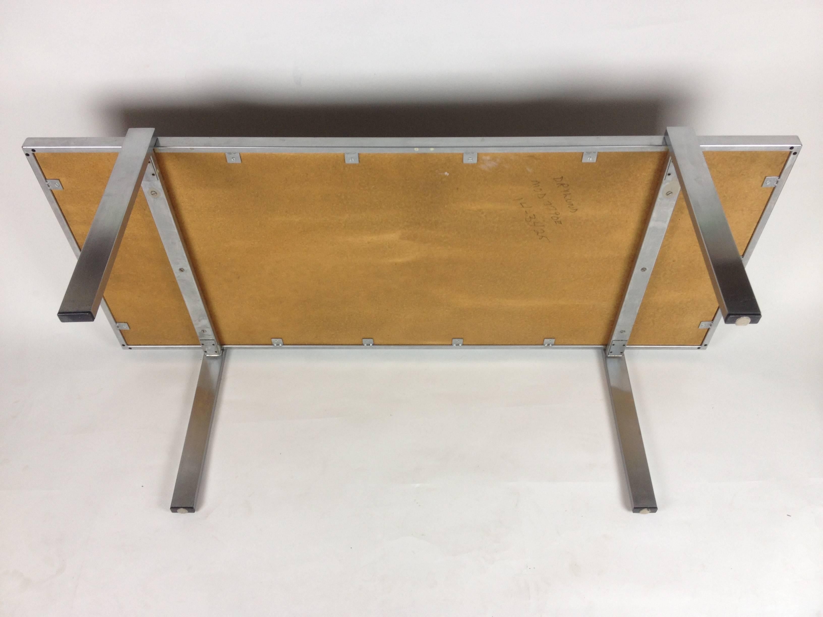 Incredible Rare Danish Modern Ox Art Tile & Metal Coffee Table, Dyrlund, Signed For Sale 1