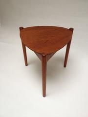 Rare 1950s Hans Olsen Teak Reversible Three Legged Stool and Side Table, Denmark