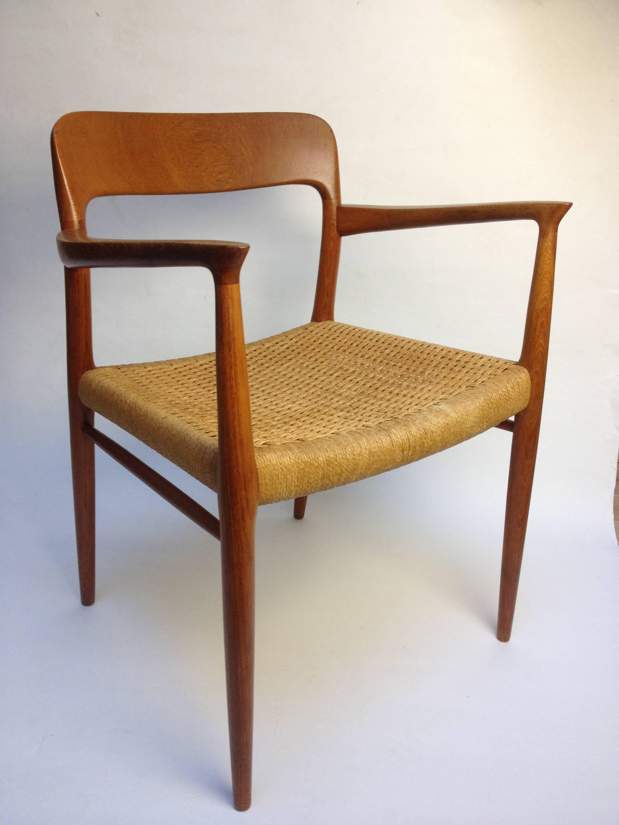 1960s Teak ArmChair, model 56, Designed by Niels Moller for J.L.Moller In Good Condition For Sale In Victoria, British Columbia