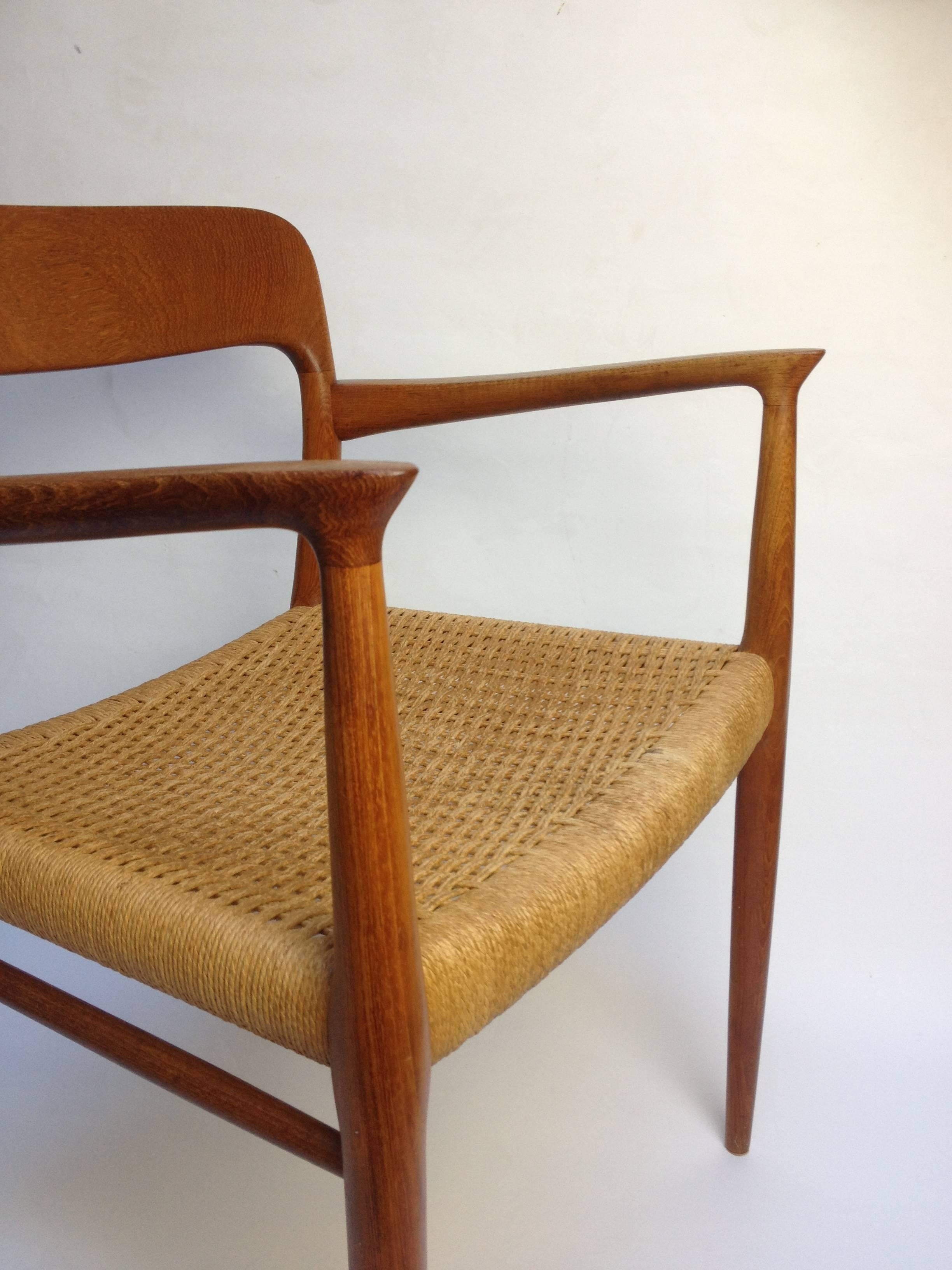 Mid-20th Century 1960s Teak ArmChair, model 56, Designed by Niels Moller for J.L.Moller For Sale