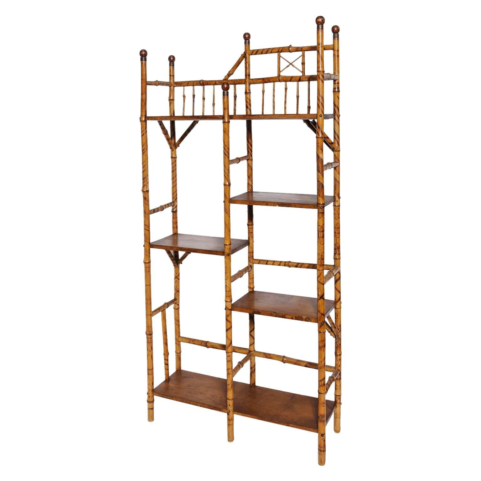 Fine English Bamboo Etagere, Book Stand