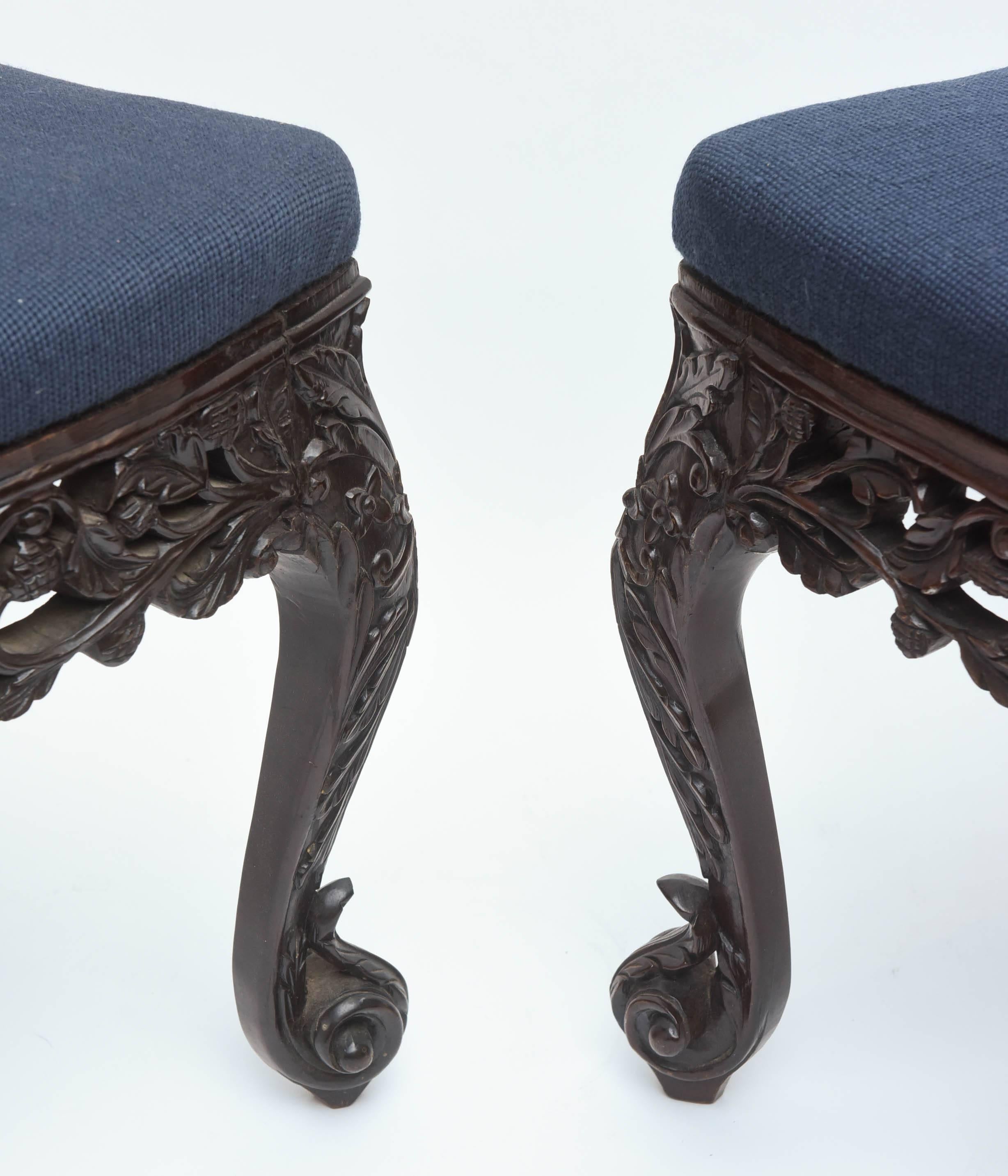 Superb Pair of  19th Century Anglo-Indian Side Chairs 4