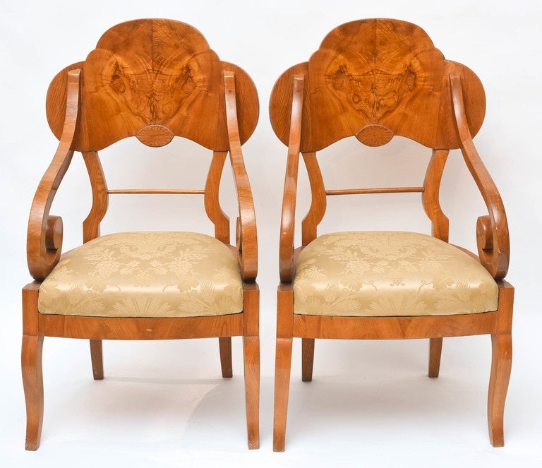 Superb Pair of Biedermeier Armchairs In Good Condition In West Palm Beach, FL
