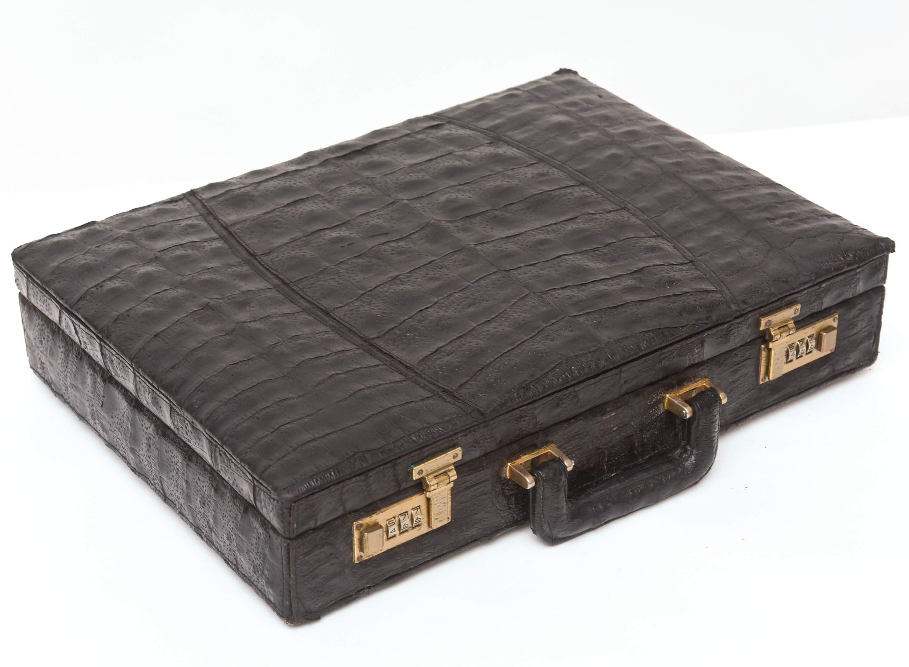 Vintage Caiman Crocodile Briefcase