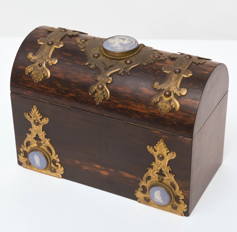 19th Century  Coromandel Document Box with Jasperware Medallions 2