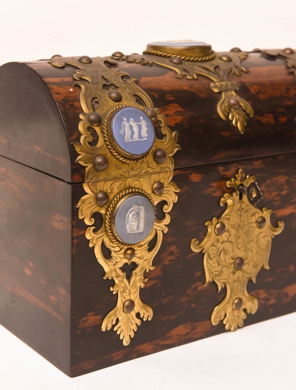 19th Century  Coromandel Document Box with Jasperware Medallions 4