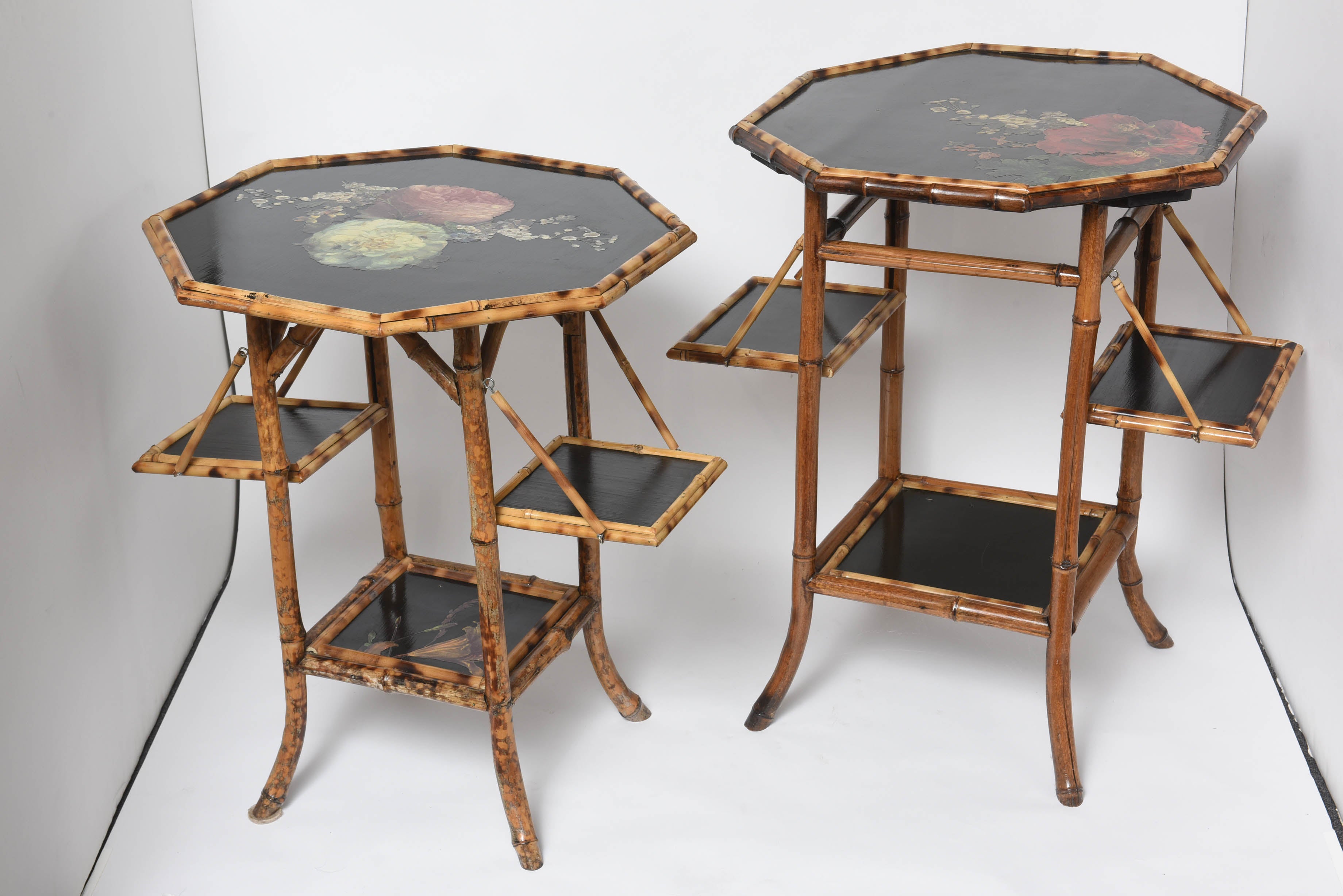 Superb Set of Antique English Bamboo Pastry Tables
