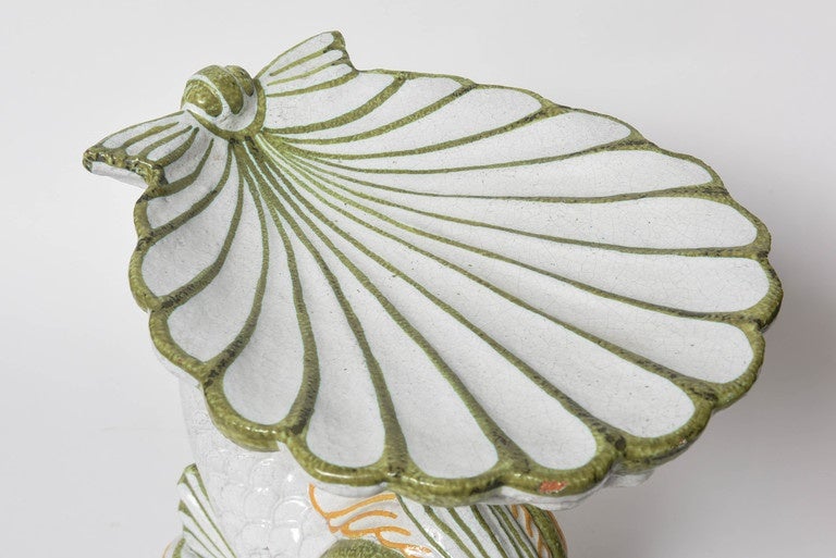 Terra Cotta Dolphin Motif Garden Seat