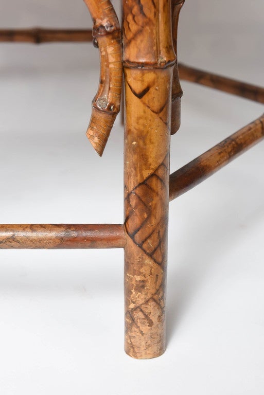 Superb 19th Century English Burnt Bamboo Rare and Elaborate Armchair 6
