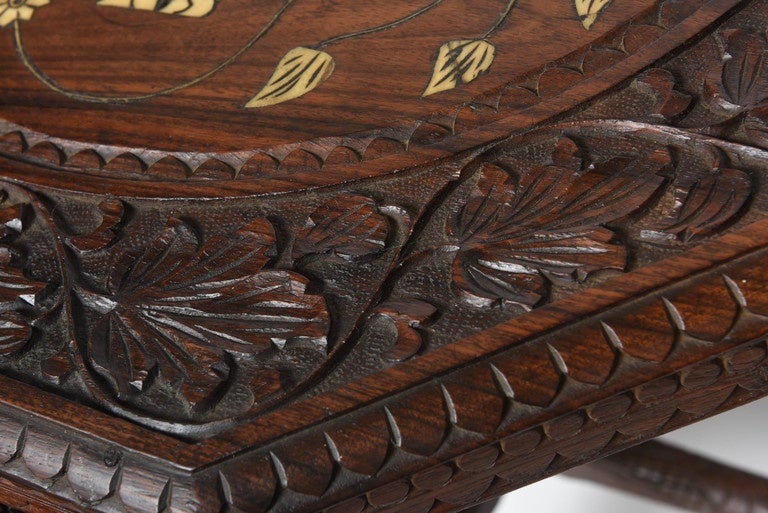 Carved Anglo-Indian Elephant Motif Table 1