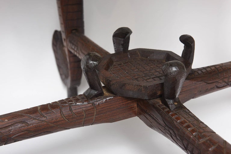 Carved Anglo-Indian Elephant Motif Table 4