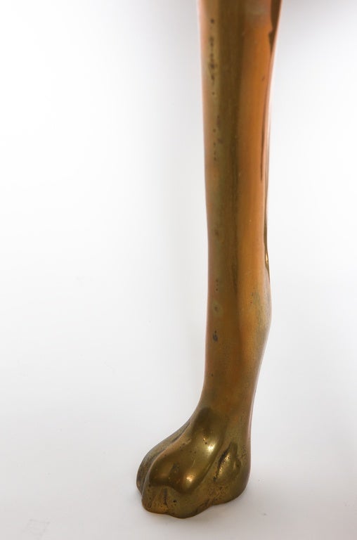 Mid-Century Modern Pair of Midcentury Life-Size Brass Whippet Dogs