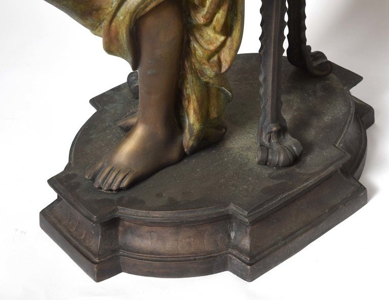 French Bronze Orientalist Figural Floor Jardiniere by Peyre For Sale
