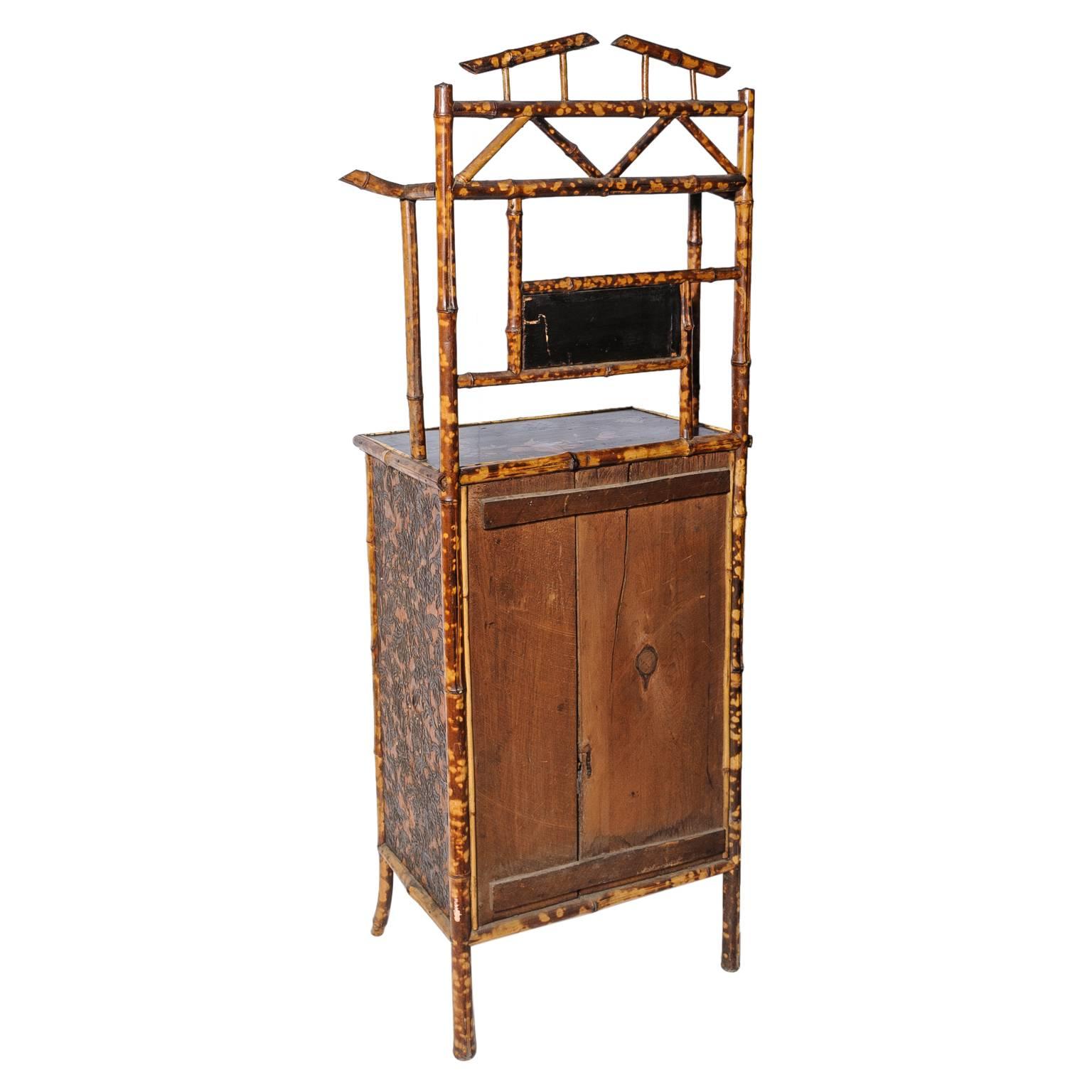 Superb English Bamboo Side Cabinet / Bookcase 6