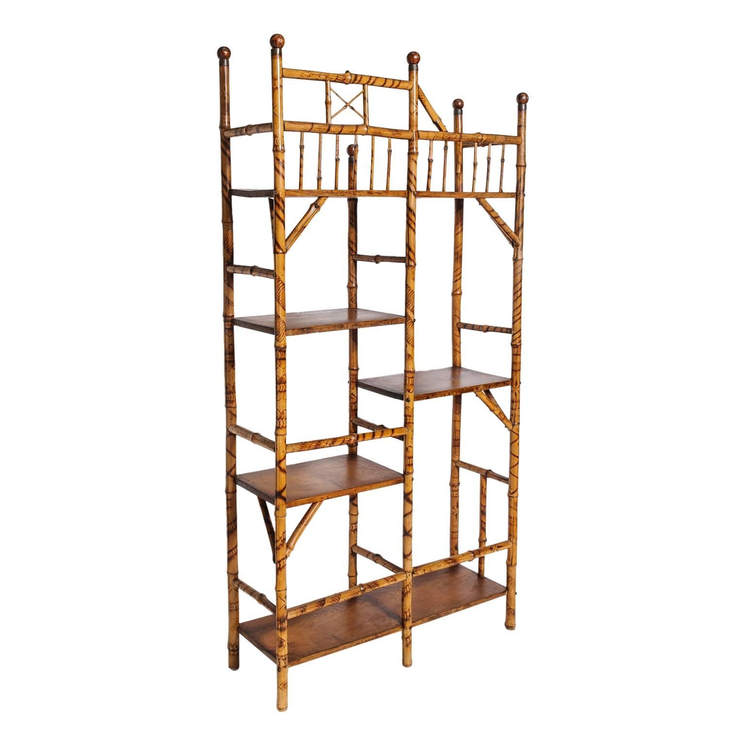 Fine English Bamboo Etagere, Book Stand 3