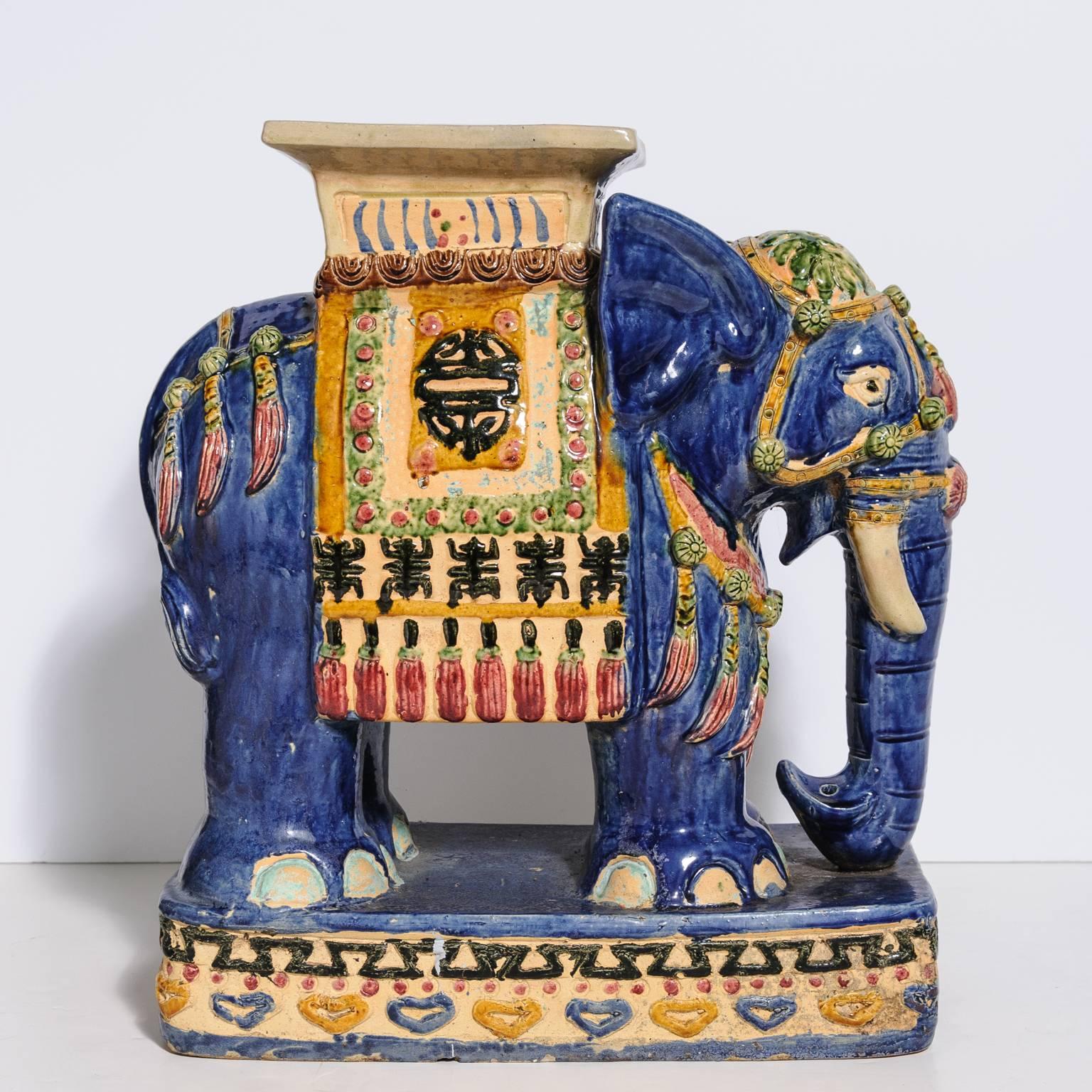 Wonderful Asian elephants with vibrant colors, 