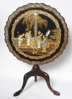 Georgian Chinoiserie Inlaid Tilt-Top Table