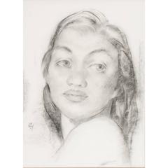 Original Charcoal Drawing, "Marion, Hawaii" by John Melville Kelly