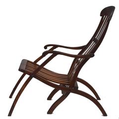 Early 20th Century Teak Folding Lounge Chair 1