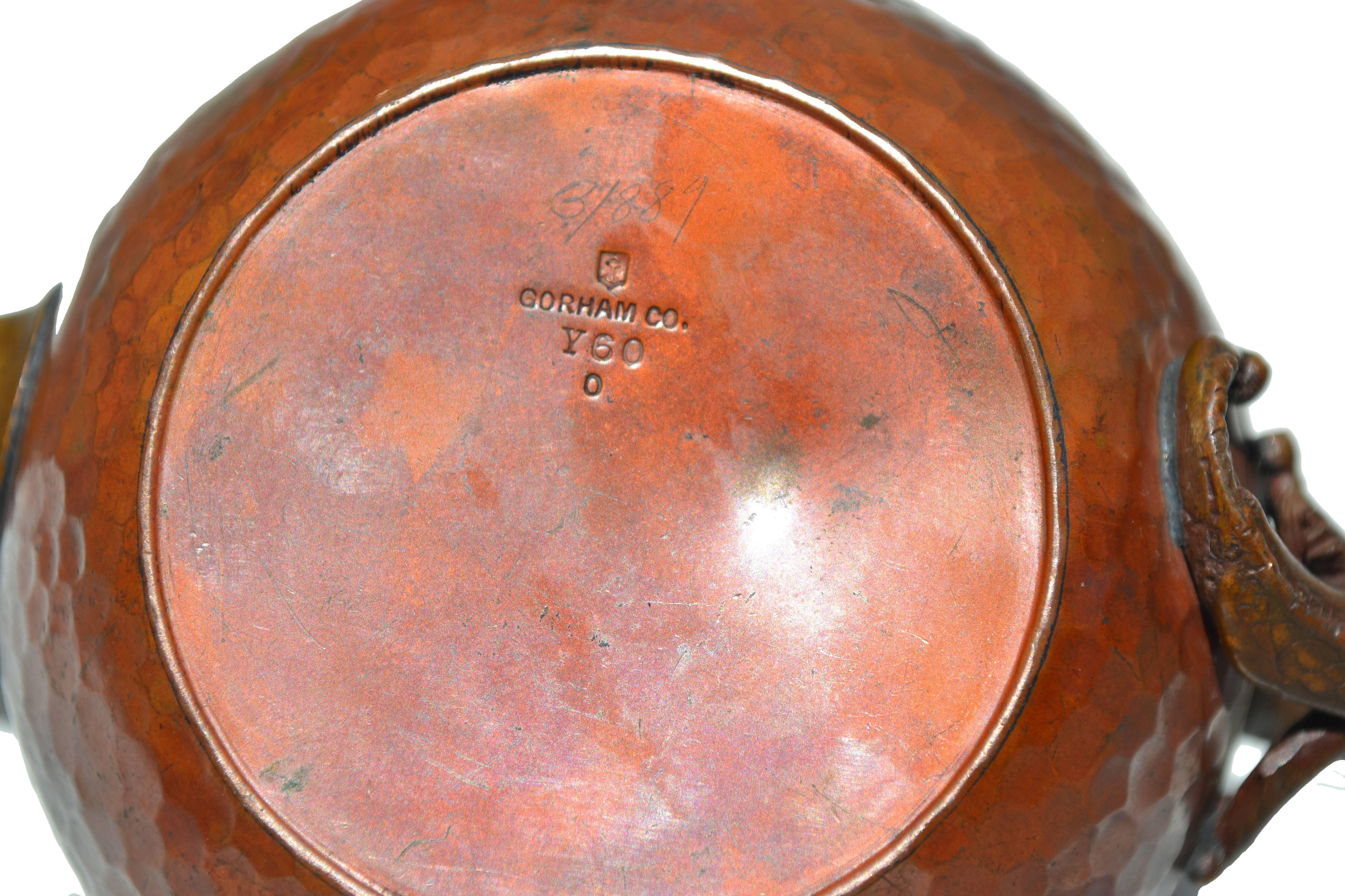 Gorham Sterling over Copper Cigar Lamp 1882 1
