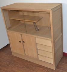 Mid-Century Paulownia Wood Japanese Display Case and Cabinet