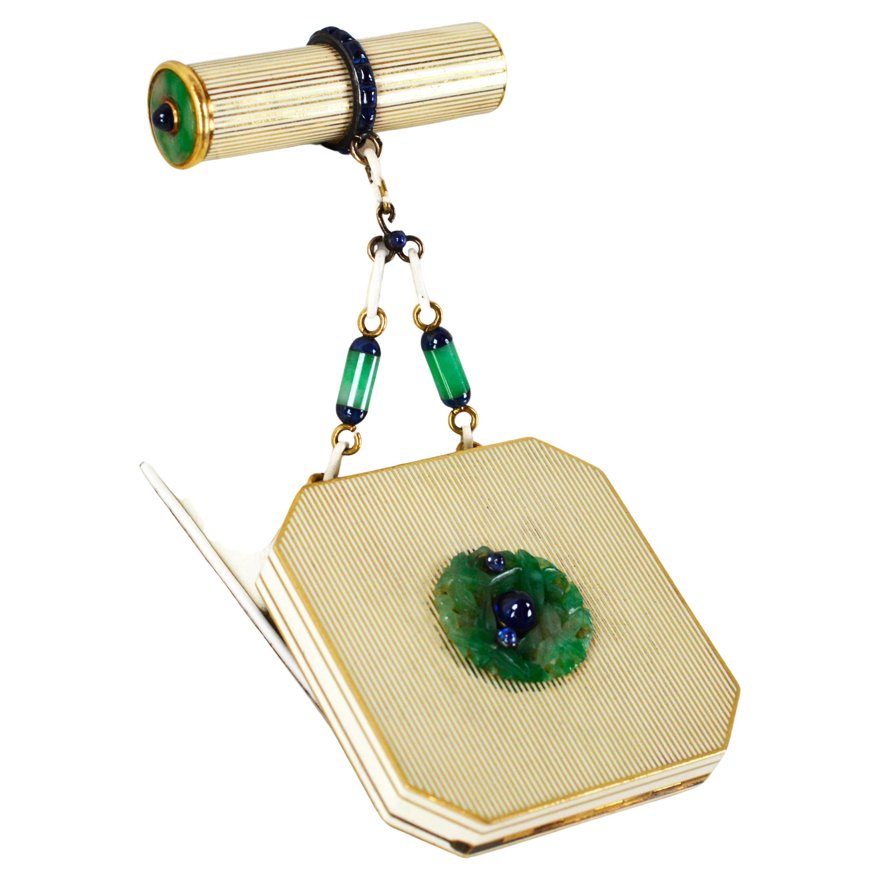 Cartier Art Deco, 18K Powder, Lipstick 4.365 Oz. Auction Prices exceeded $35000