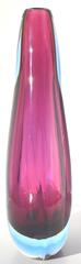 Amethyst and Blue Murano Sommerso Teardrop Vase