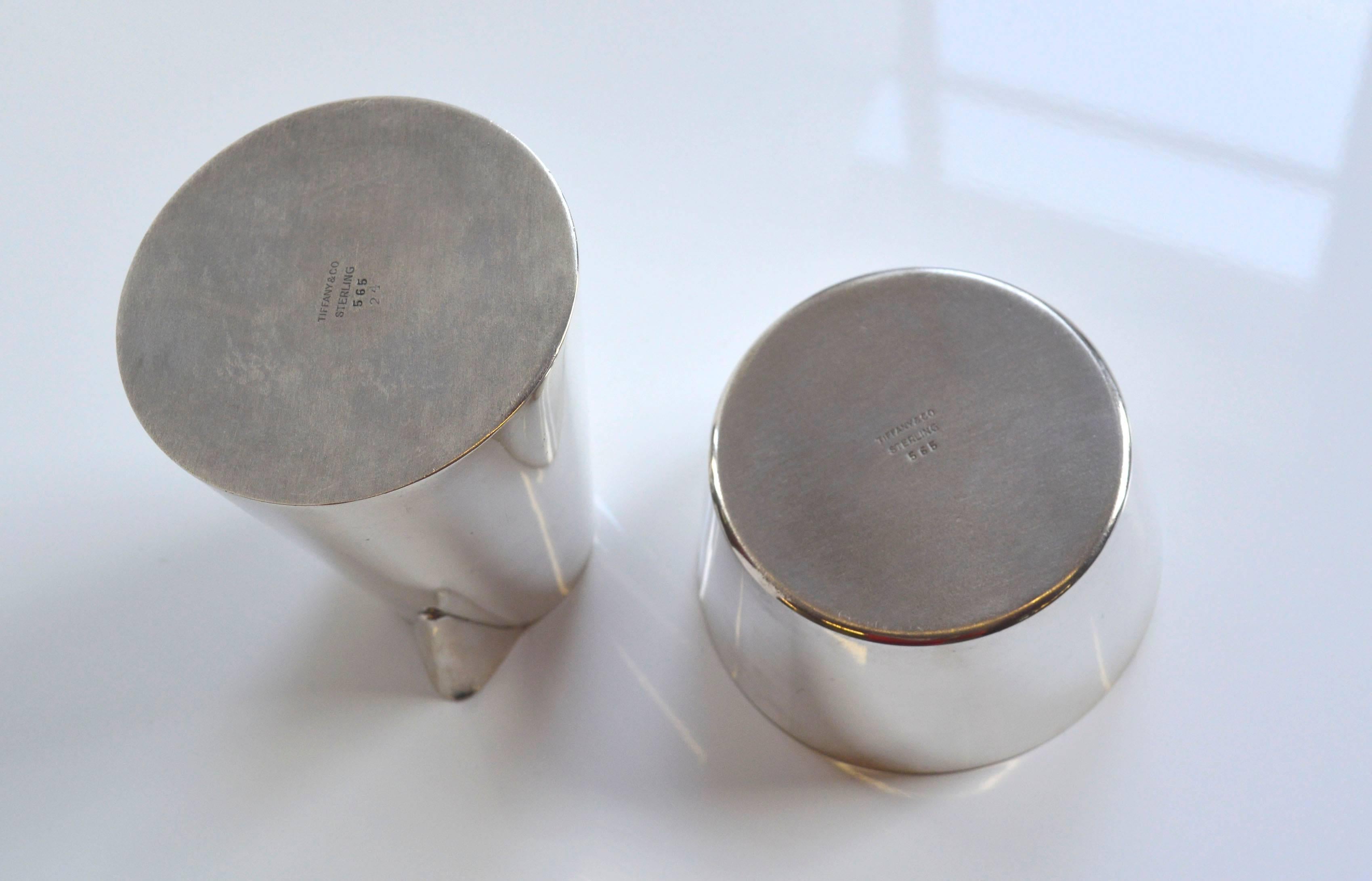 American Tiffany Modern Sterling Silver Creamer and Sugar Set