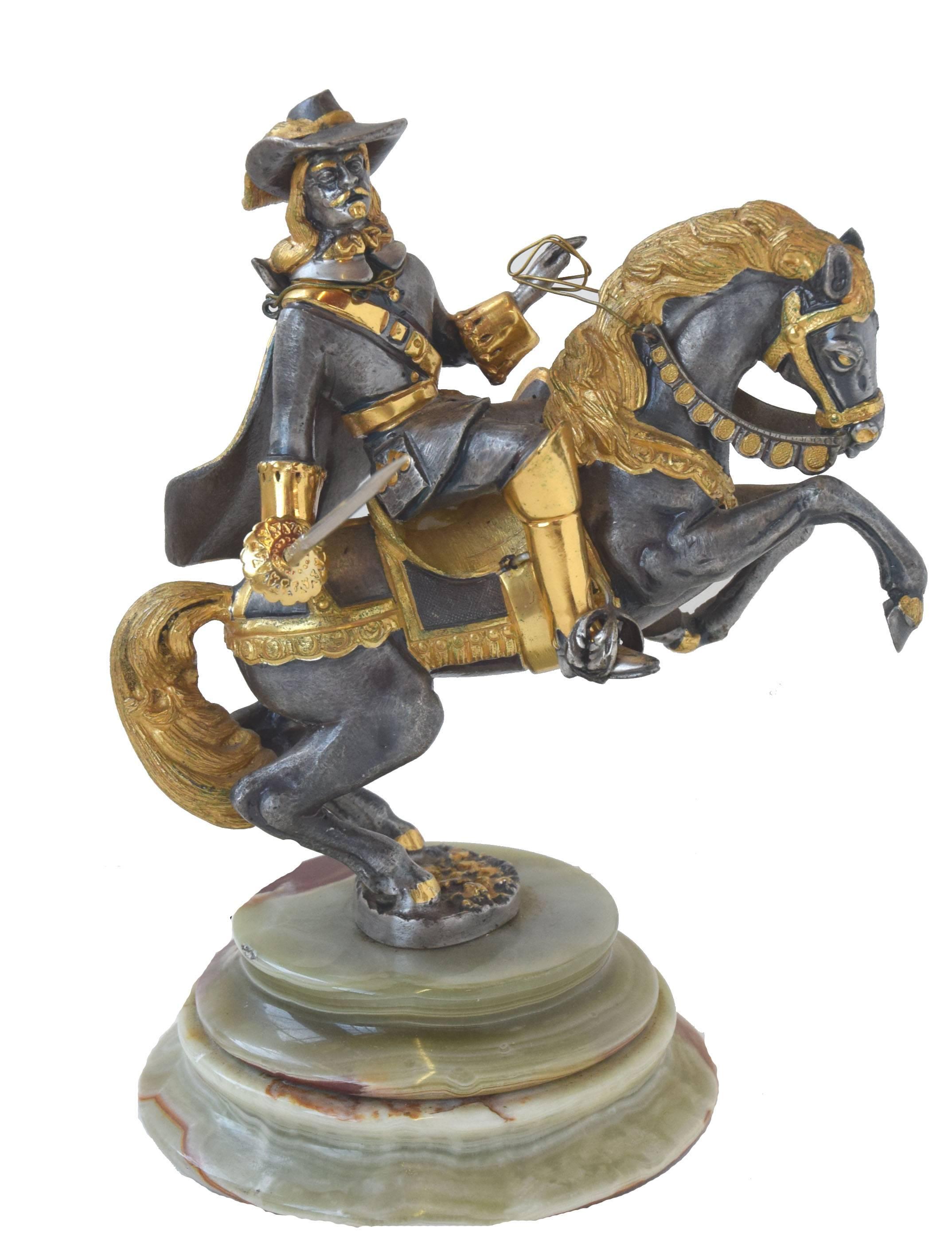 Italian Bronze Cavalier by Giuseppe Vasari for Gorham