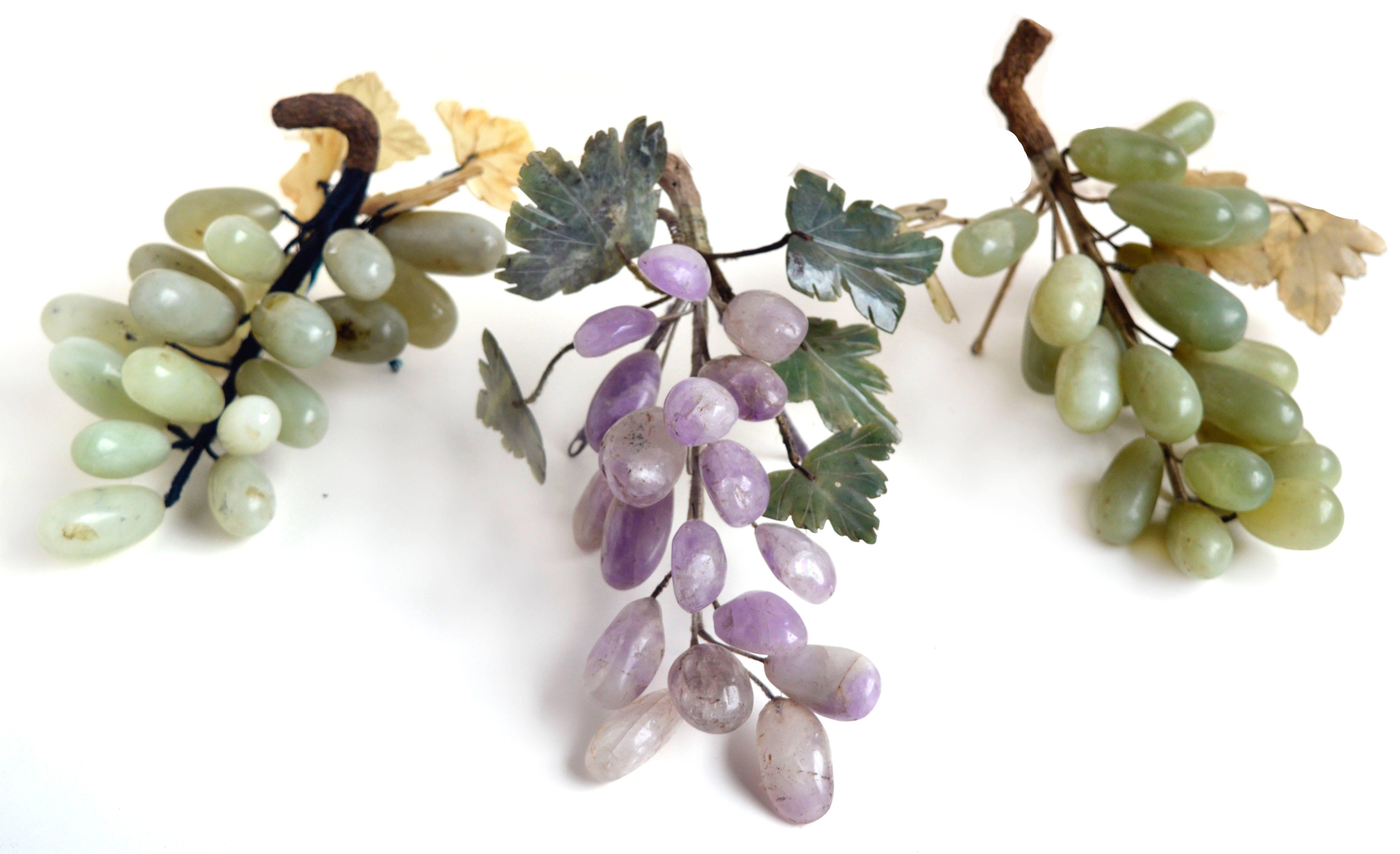 Chinese Export Jade and Amethyst Grapes