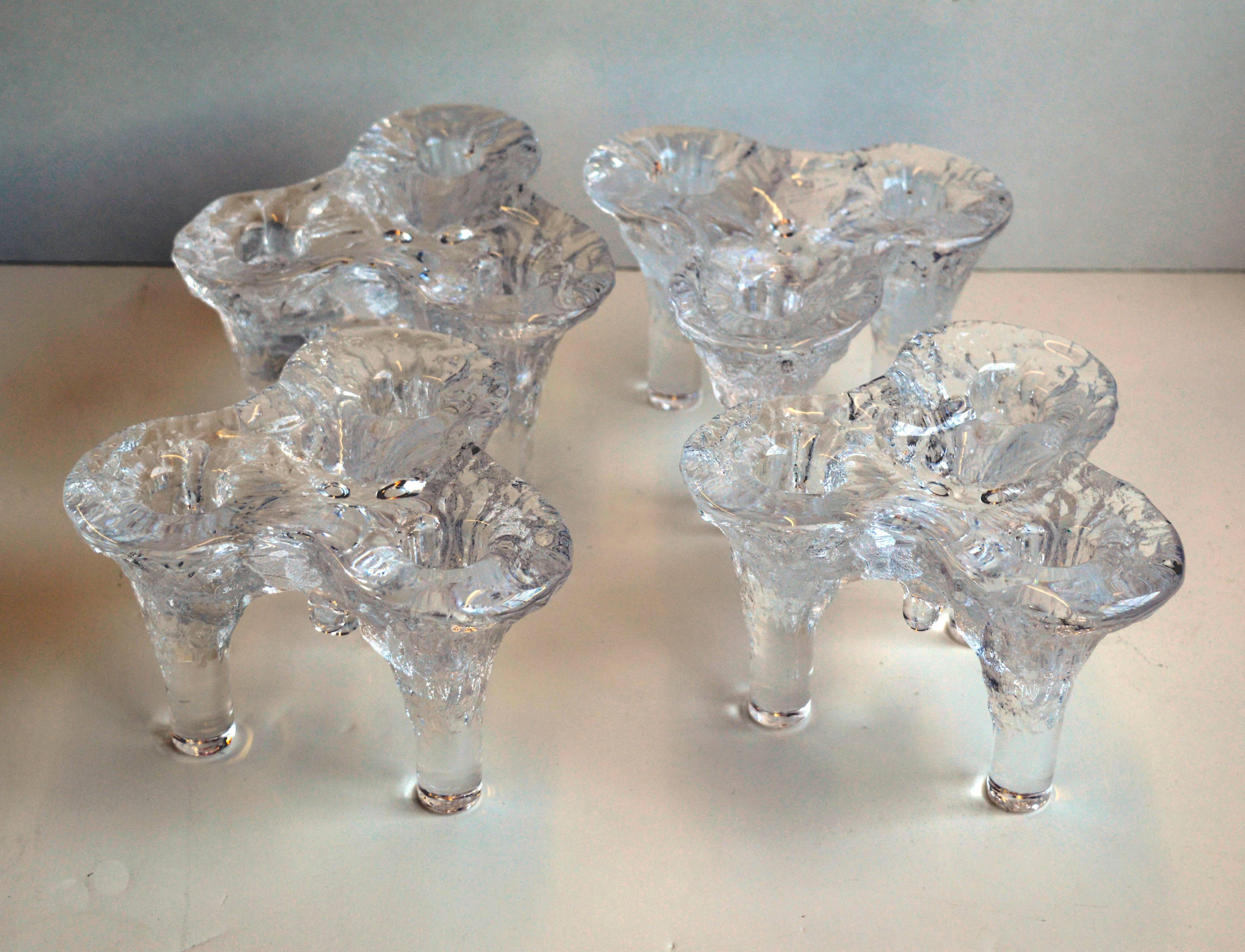 blenko glass candle holders