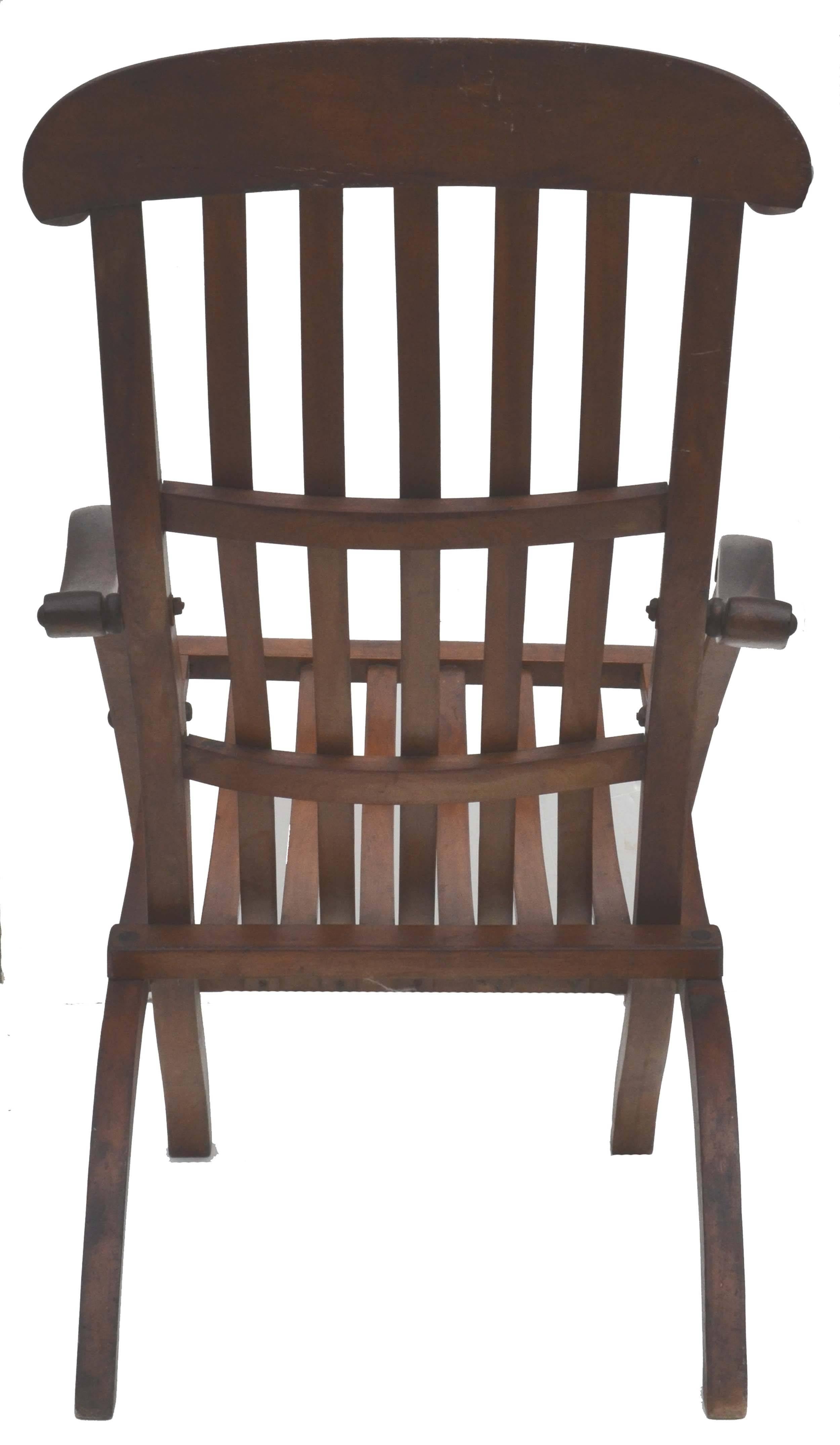Late Victorian Early 20th Century Teak Folding Lounge Chair
