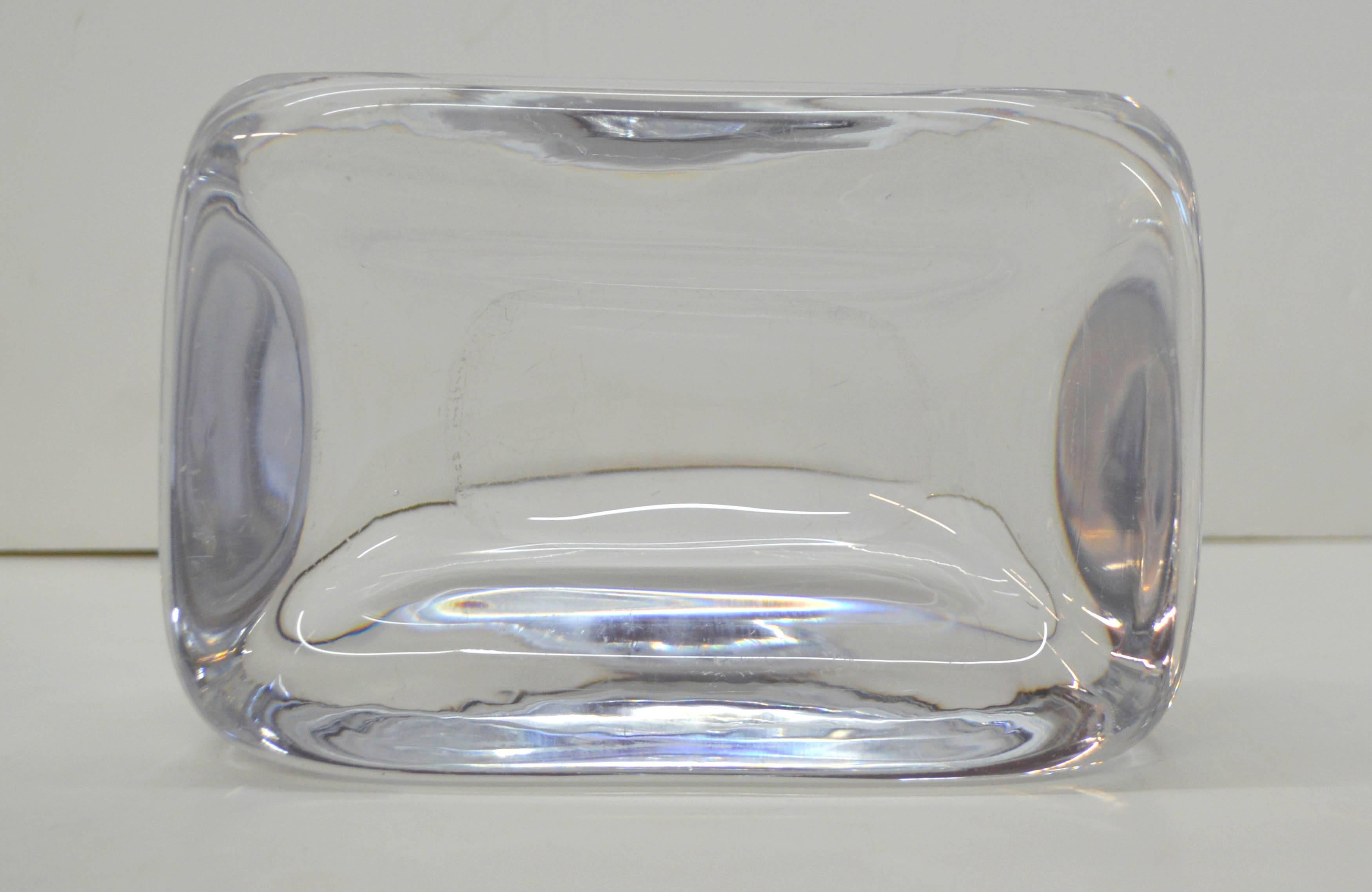 Hand-Crafted Mid-Century Modern Orrefors Cache Tray and Votive