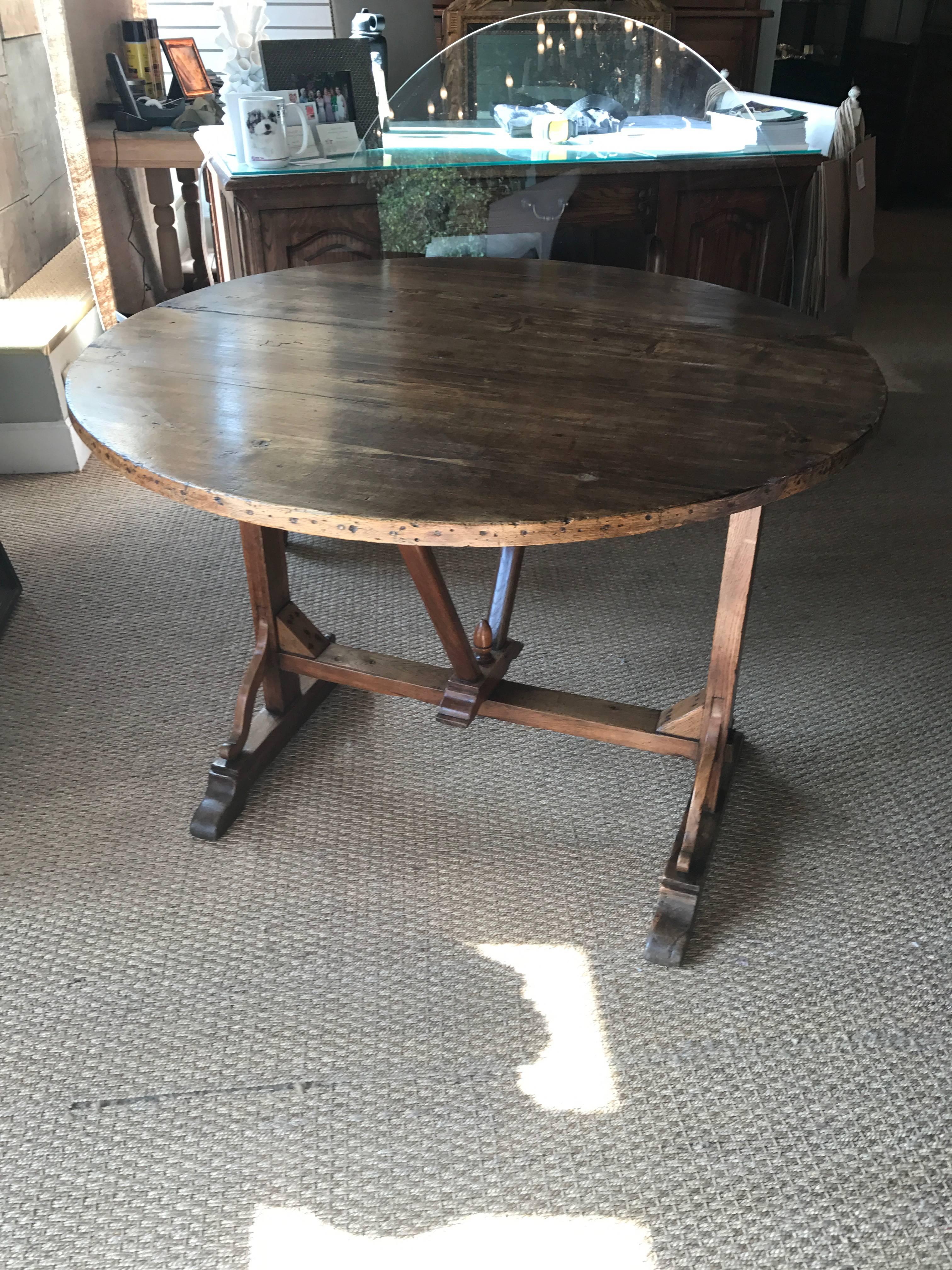 19th century vendange table made of chestnut. From the Bordeaux region of France.