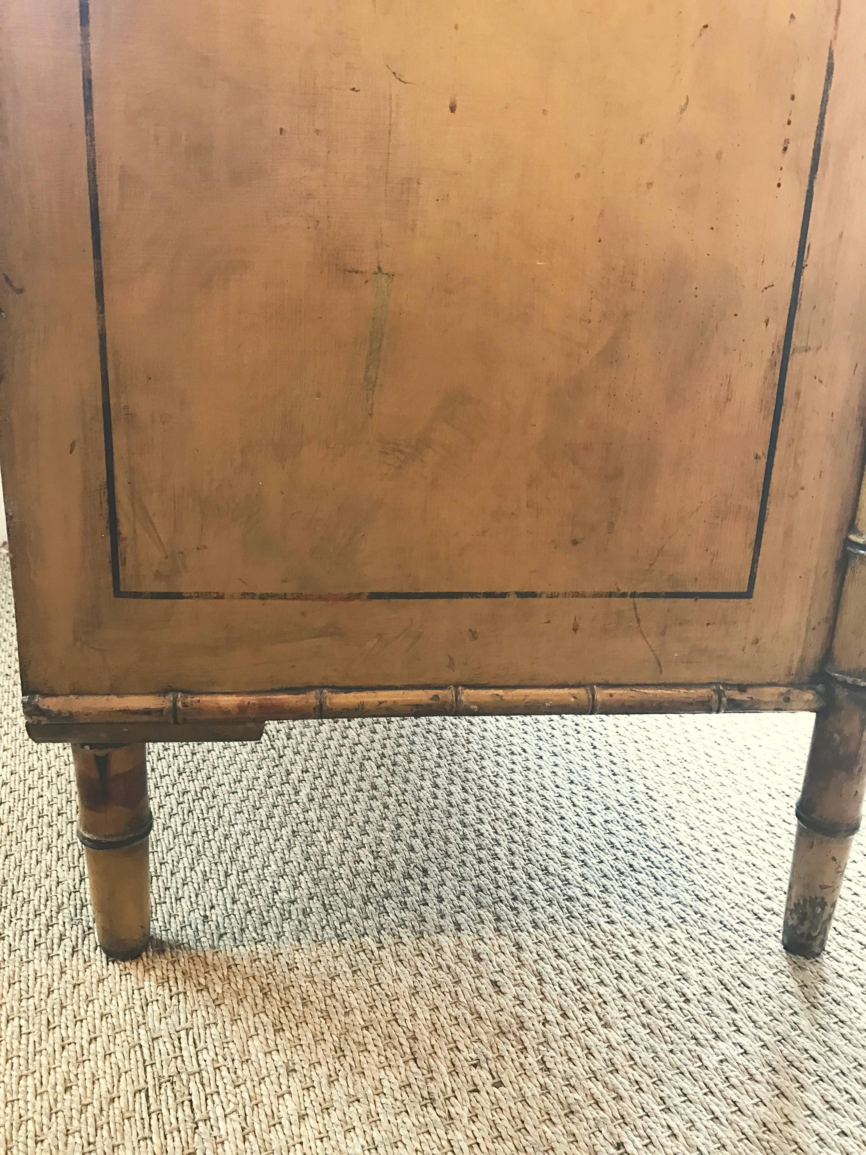 19th Century English Faux Bamboo Chest In Excellent Condition For Sale In Birmingham, AL
